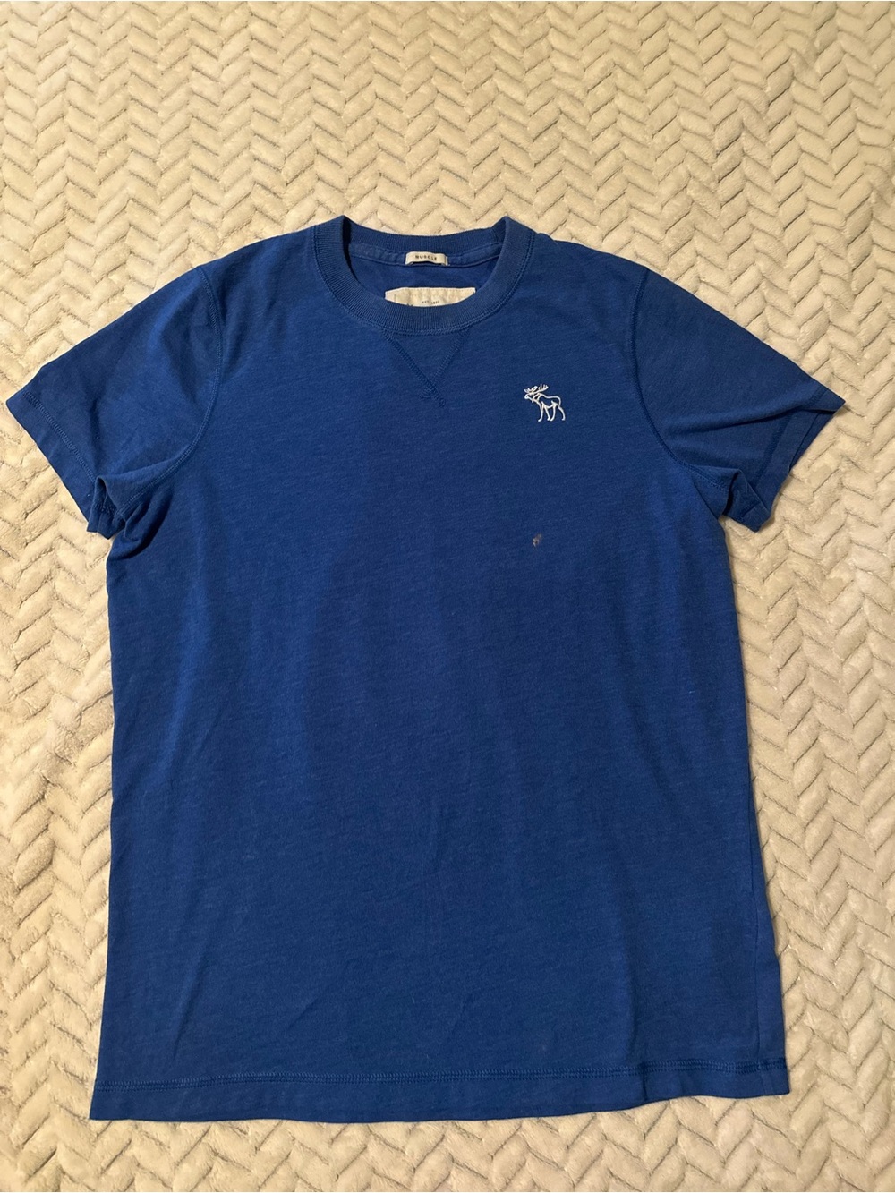 Retro Abercrombie & Fitch Blue Crewneck Tee with Moose Embroidery